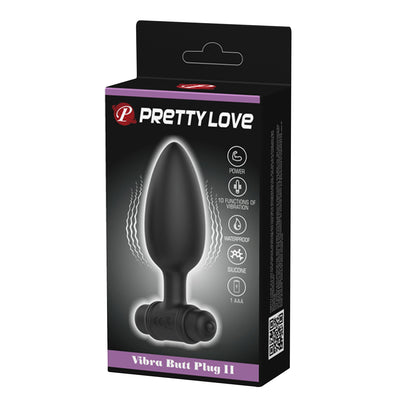 Pretty Love Vibra Butt Plug II - Black