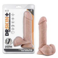 Dr. Skin Plus - 8 Inch Posable Dildo With Balls -  Vanilla