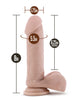 Dr. Skin Plus - 8 Inch Posable Dildo With Balls -  Vanilla