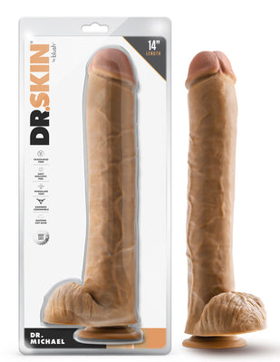 Dr. Skin - Dr. Michael - 14 Inch Dildo With Balls  Tan