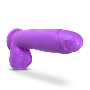 Neo Elite - 10 Inch Silicone Dual Density Cock  With Balls - Neon Purple