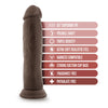 Dr. Skin Plus - 9 Inch Posable Thick Dildo -  Chocolate