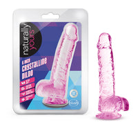 Naturally Yours - 6 Inch Crystalline Dildo - Rose