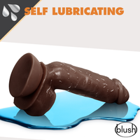 Dr. Skin Glide - 8.5 Inch Self Lubricating Dildo  Lubricating Dildo With Balls - Chocolate
