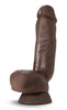 Dr. Skin Plus - 8 Inch Thick Poseable Dildo With  Squeezable Balls - Chocolate