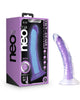 Neo Elite Glow in the Dark - Light - 7 Inch  Silicone Dual Density Dildo - Neon Purple