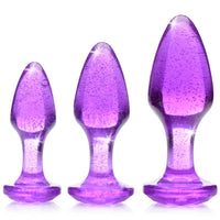 Glitter Gem Anal Plug Set - Purple