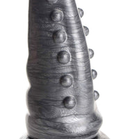 Cc Beastly Tapered Bumpy Silicone Dildo - Silver