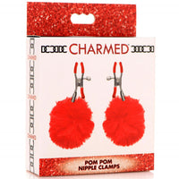 Pom Pom Nipple Clamps - Red