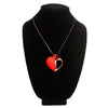 10x Vibrating Silicone Heart Necklace - Rose Gold/ Red