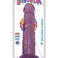 Lollicock - 8" Slim Stick With Balls - Grape Ice
