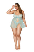 Babydoll and G-String - Queen Size - Mint