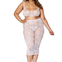 Bralette and Slip Skirt - Queen Size - White