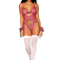 Bustier With G-String and Restraints - One Size -  Peony