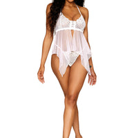 Babydoll and G-String - One Size - White