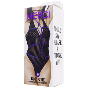 Merci - Bind and Tie - 6mm Hemp Bondage Rope - 30  Feet - Violet