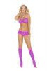 3 Piece Booty Shorts Set - One Size - Neon Pink-neon Purple