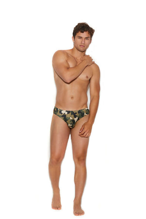 Men's Thong Back Brief - Large-xlarge -  Camouflage