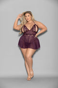 Shorty Babydoll - Queen Size - Plum