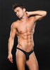 Low Rise Microfiber Zip Thong - Medium/large -  Black