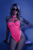 All Nighter Harness Bodysuit - Large-xlarge - Neon Pink