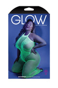Moonbeam Crotchless Bodystocking - Queen - Neon Green
