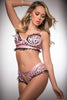 2 Pc Silky Chekkini Panty and Bra Top - One Size - - Leopard Baby Pink