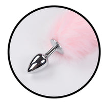 Foxy Tail - Light Up Faux Fur Butt Plug - Pink Plug - Pink