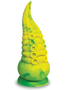 Alien Nation Octopod Silicone Rechargeable  Vibrating Creature Dildo - Yellow and Green