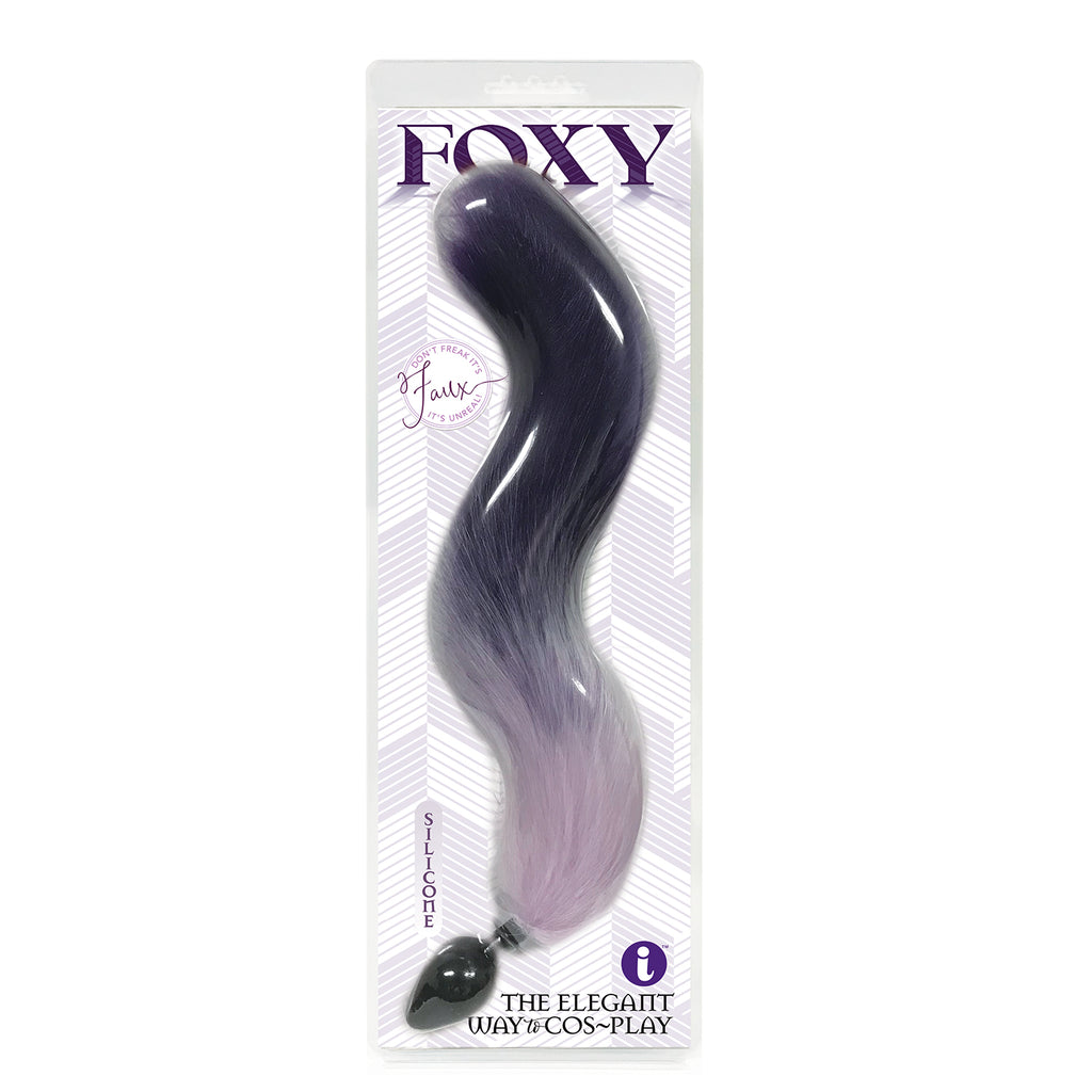 Foxy Fox Tail Silicone Butt Plug - Purple Gradient