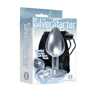 The 9's the Silver Starter Heart Bejeweled Stainless Steel Plug - Diamond