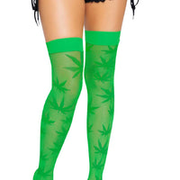 420 Net Thigh Highs - One Size - Green