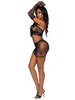 2 Pc. Strappy Lace Tube Dress and Gloves - One  Gloves - One Size - Black