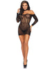 Lace Halter Choker Mini Dress - One Size - Black