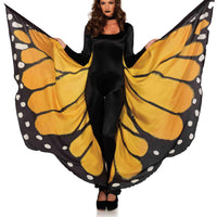 Festival Butterfly Wing Halter Cape - Orange-  - One Size - Black