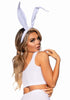 Bendable Velvet Bunny Ears - White