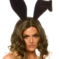 Velvet Bunny Ear Headband - Black