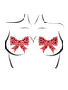 Rhinestone Bow Nipple Jewels -  One Size - Red