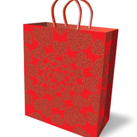 Glitter Heart Gift Bag - Red