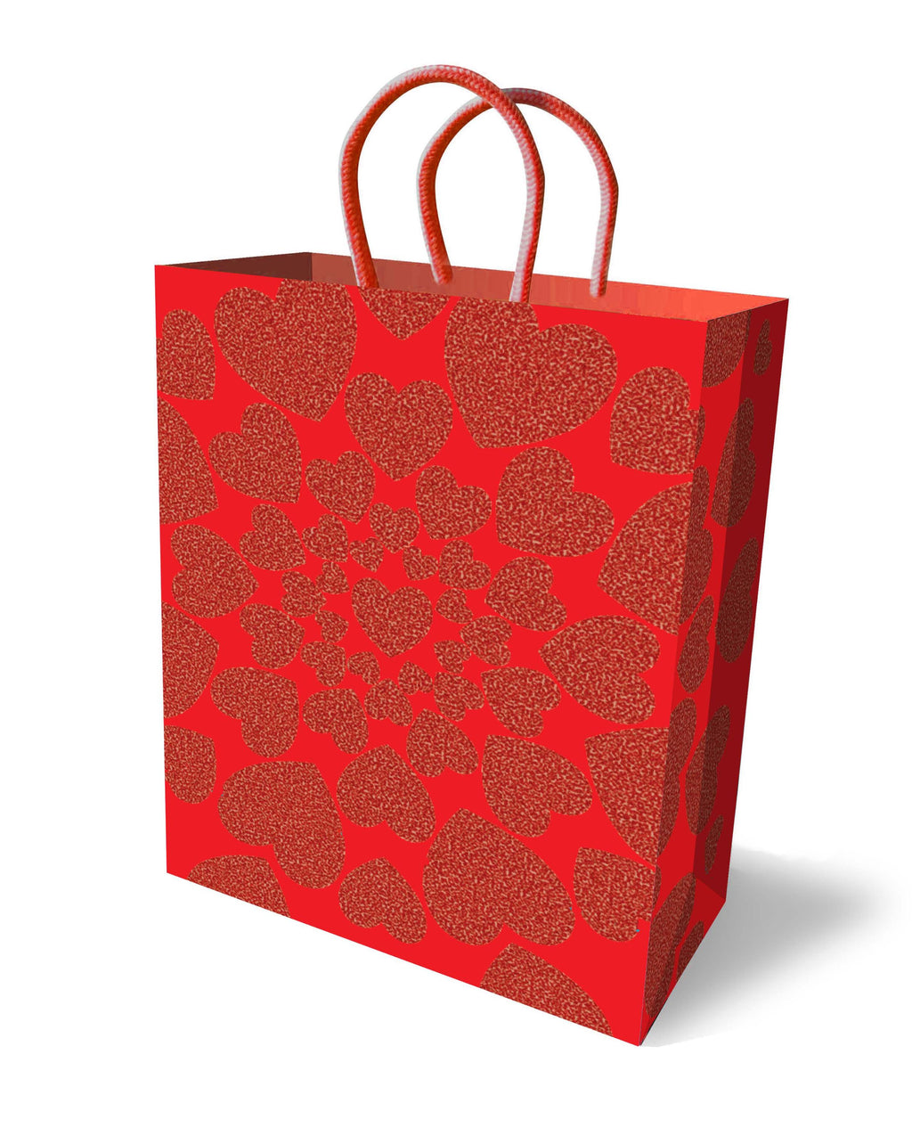 Glitter Heart Gift Bag - Red