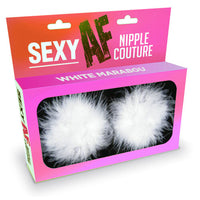 Sexy Af Nipple Couture  White Marabou