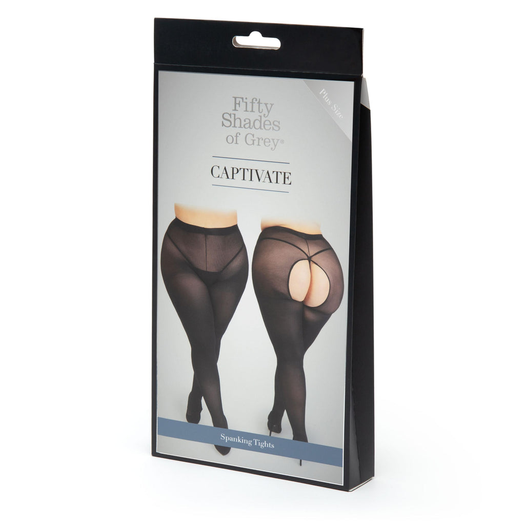 Fifty Shades of Grey Captivate Spanking Pantyhose  - Plus Size - Black