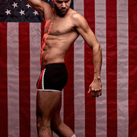 Retro Sport Panel Short - Medium - Black- Red