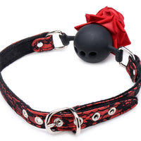 Full Bloom Silicone Ball Gag With Rose