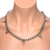 Punk Spiked Necklace Silver