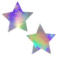 Liquid Party Silver Holographic Starry Nights  Nipztix Pasties
