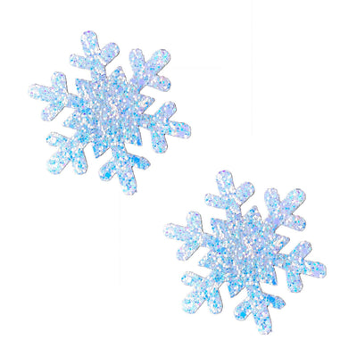 Super Sparkle White Chunky Glitter Snowflake  Nipple Cover Pasties