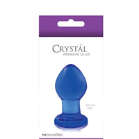 Crystal Premium Glass Plug - Small - Clear Blue