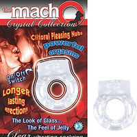 The Macho Crystal Collection Vibrating Cock Ring- Clear