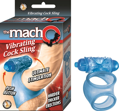 Macho Vibrating Cock Sling - Blue